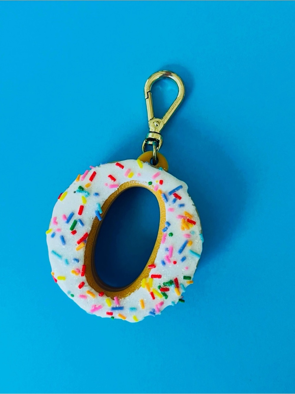 Bath & Body Works Letter O Sprinkle Donut Keychain Bag Charm Kawaii